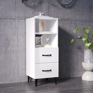 vidaXL Komoda lesklá biela 34,5x34x90 cm spracované drevo
