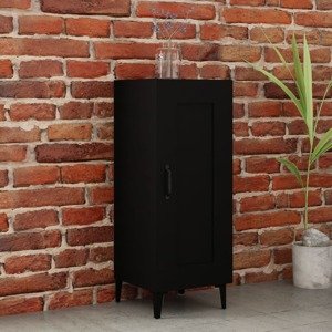 vidaXL Komoda čierna 34,5x34x90 cm spracované drevo