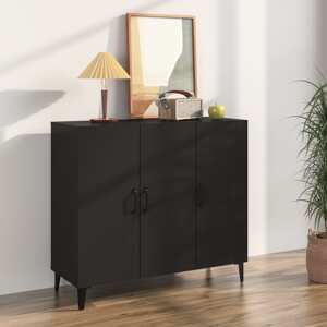 vidaXL Komoda čierna 90x34x80 cm kompozitné drevo