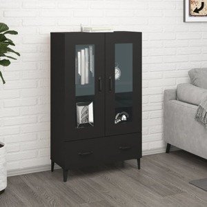 vidaXL Vysoká skrinka čierna 70x31x115 cm kompozitné drevo