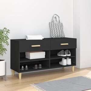 vidaXL Botník čierny 102x35x55 cm spracované drevo