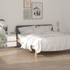 vidaXL Nočné stolíky 2 ks biele 40x35x50 cm masívne borovicové drevo