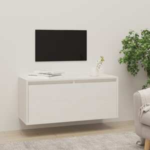 vidaXL Nástenná skrinka biela 80x30x35 cm masívna borovica