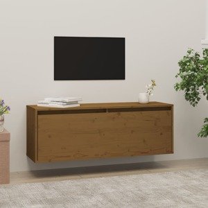 vidaXL Nástenná skrinka medovo-hnedá 100x30x35 cm masívna borovica