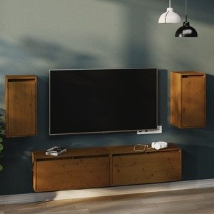 vidaXL Nástenné skrinky 2 ks medovo-hnedé 30x30x60 cm masívna borovica