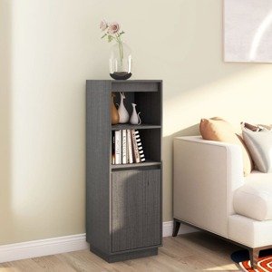 vidaXL Komoda sivá 37x34x110 cm masívna borovica