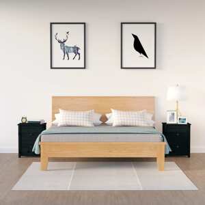 vidaXL Nočné stolíky 2 ks čierne 50x35x61,5cm masívne borovicové drevo