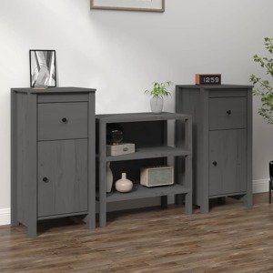 vidaXL Komody 2 ks sivé 40x35x80 cm borovicový masív