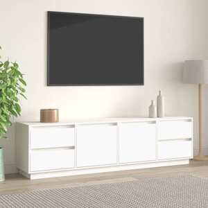 vidaXL TV skrinka biela 176x37x47,5 cm masívna borovica