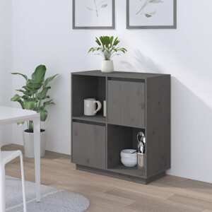 vidaXL Komoda sivá 74x35x80 cm borovicový masív