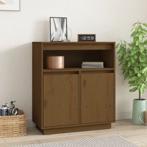 vidaXL Komoda medovo-hnedá 70x34x80 cm borovicový masív