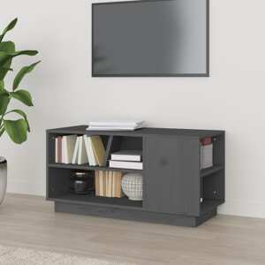 vidaXL TV skrinka sivá 80x35x40,5 cm masívna borovica