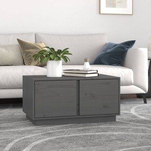 vidaXL Konferenčný stolík sivý 80x50x40 cm borovicový masív