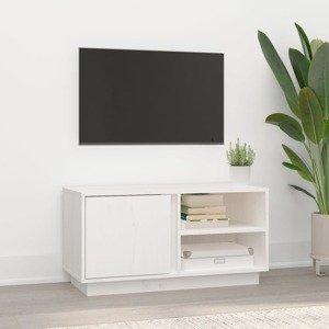 vidaXL TV skrinka biela 80x35x40,5 cm masívna borovica