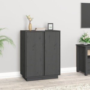 vidaXL Komoda sivá 60x35x80 cm borovicový masív