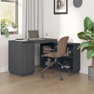 vidaXL Stolík sivý 110x50x75 cm masívne borovicové drevo