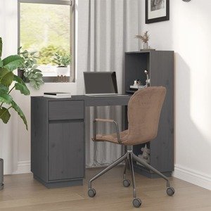 vidaXL Stolík sivý 110x53x117 cm masívne borovicové drevo