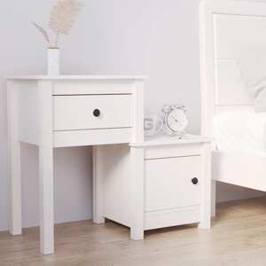 vidaXL Nočný stolík biely 79,5x38x65,5 cm masívne borovicové drevo