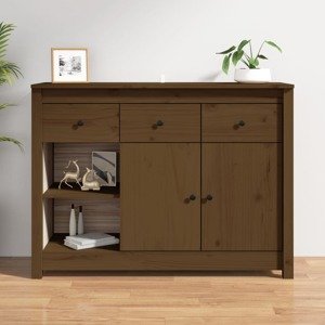 vidaXL Komoda medovo-hnedá 100x35x74 cm masívne borovicové drevo