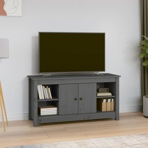 vidaXL TV skrinka sivá 103x36,5x52 cm masívna borovica