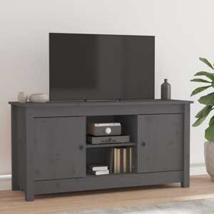 vidaXL TV skrinka sivá 103x36,5x52 cm masívna borovica
