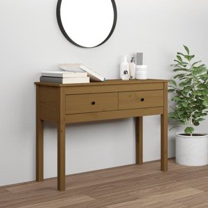 vidaXL Konzolový stolík medovohnedý 100x35x75 cm masívna borovica