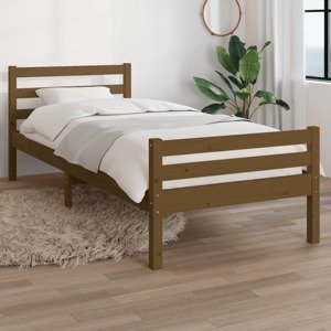 vidaXL Posteľný rám medový masívne drevo 75x190cm 2FT6 malé jednolôžko