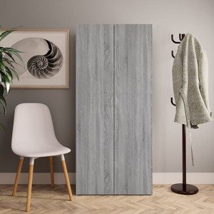 vidaXL Botník sivý dub sonoma 80x35,5x180 cm spracované drevo