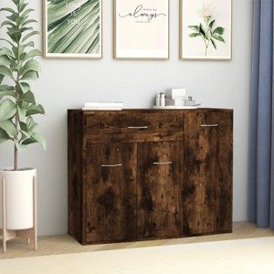 vidaXL Komoda dymový dub 88x30x70 cm spracované drevo