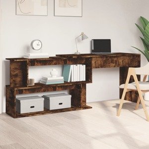 vidaXL Rohový stôl dymový dub 200x50x76 cm spracované drevo