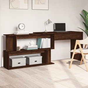 vidaXL Rohový stôl hnedý dub 200x50x76 cm spracované drevo