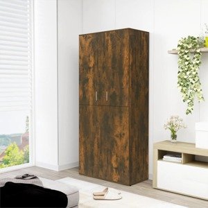 vidaXL Botník dymový dub 80x39x178 cm spracované drevo