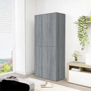 vidaXL Botník sivý dub sonoma 80x39x178 cm spracované drevo
