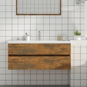 vidaXL Umývadlová skrinka tmavý dub 100x38,5x45 cm spracované drevo