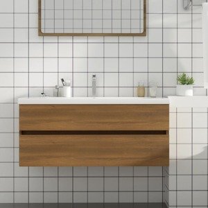 vidaXL Umývadlová skrinka hnedý dub 100x38,5x45 cm spracované drevo