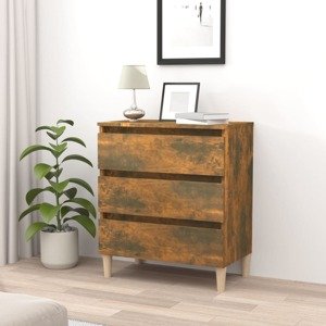 vidaXL Komoda dymový dub 60x35x69 cm spracované drevo