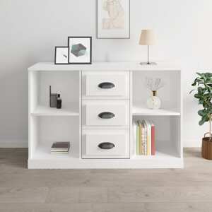vidaXL Komoda vysoký lesk biela 104,5x35,5x67,5 cm kompozitné drevo