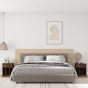 vidaXL Nočné stolíky 2 ks dymový dub 43x36x50 cm