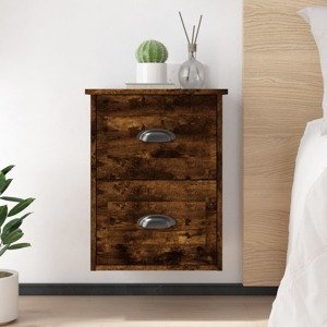 vidaXL Nástenné nočné stolíky 2 ks dymový dub 41,5x36x53 cm