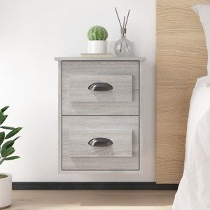 vidaXL Nástenné nočné stolíky 2 ks sivé dub sonoma 41,5x36x53 cm