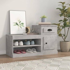 vidaXL Botník betónovo sivý 100x42x60 cm kompozitné drevo
