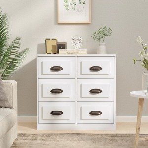 vidaXL Komoda lesklá biela 70x35,5x67,5 cm spracované drevo