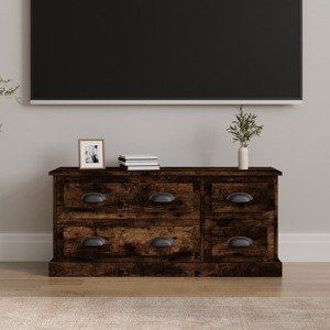 vidaXL TV skrinka dymový dub 100x35,5x45 cm kompozitné drevo