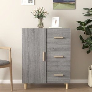 vidaXL Komoda sivý dub sonoma 69,5x34x90 cm kompozitné drevo