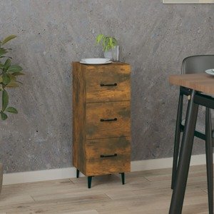 vidaXL Komoda dymový dub 34,5x34x90 cm spracované drevo