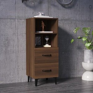 vidaXL Komoda hnedý dub 34,5x34x90 cm spracované drevo