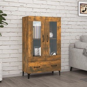 vidaXL Kredenc dymový dub 70x31x115 cm spracované drevo