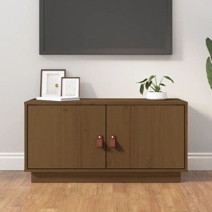 vidaXL TV skrinka medovo-hnedá 80x34x40 cm masívna borovica