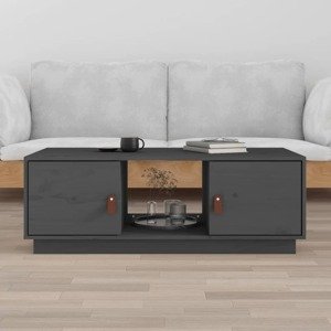 vidaXL Konferenčný stolík sivý 100x50x35 cm borovicový masív
