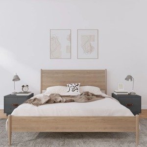 vidaXL Nočné stolíky 2 ks sivé 40x34x35 cm borovicový masív